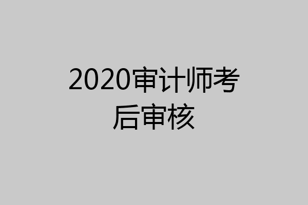 2020审计师考后审核