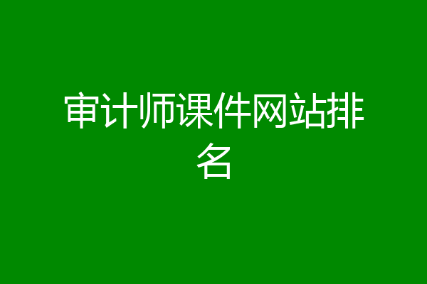 审计师课件网站排名
