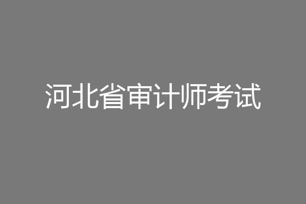 河北省审计师考试