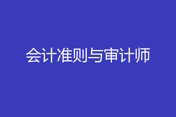 会计准则与审计师