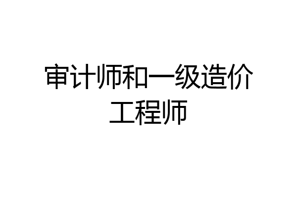 审计师和一级造价工程师