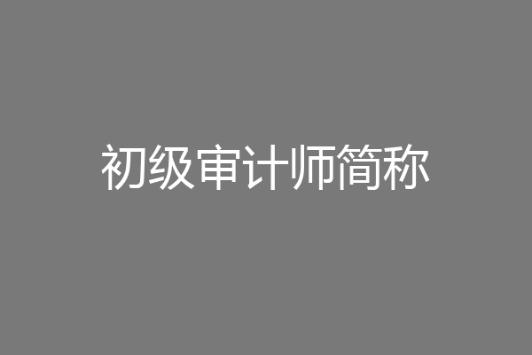 初级审计师简称