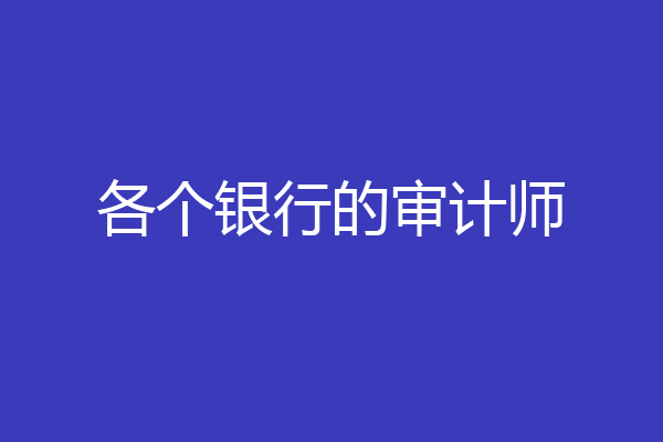 各个银行的审计师