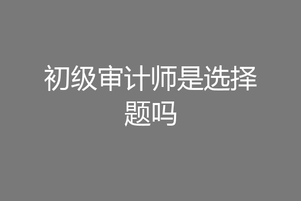 初级审计师是选择题吗