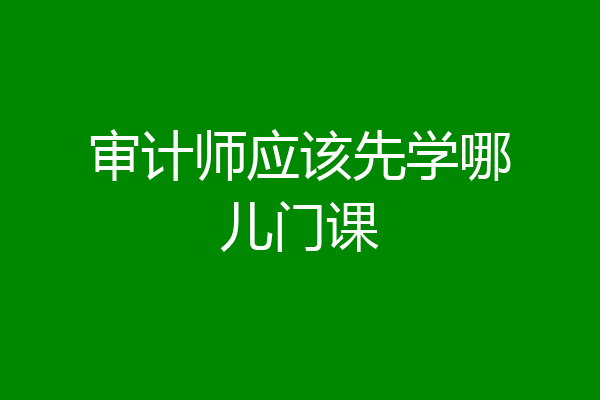 审计师应该先学哪儿门课
