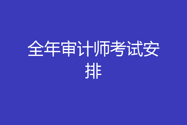 全年审计师考试安排