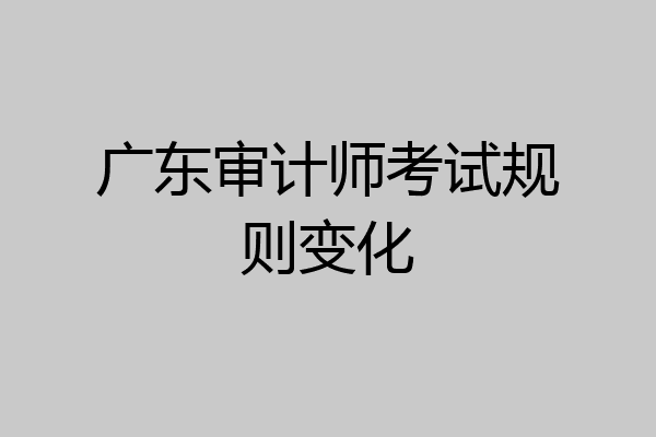 广东审计师考试规则变化