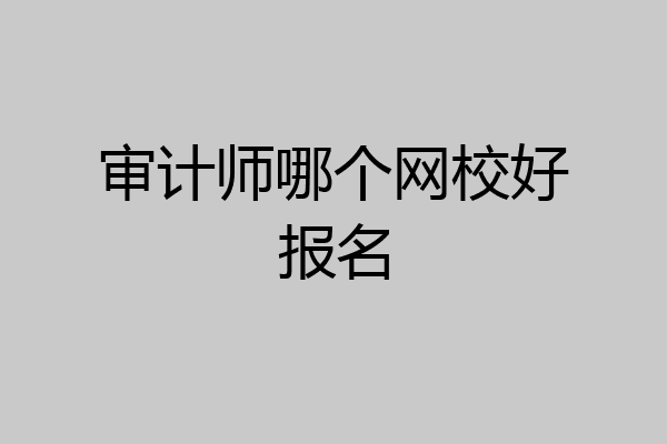 审计师哪个网校好报名