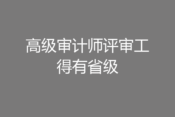 高级审计师评审工得有省级