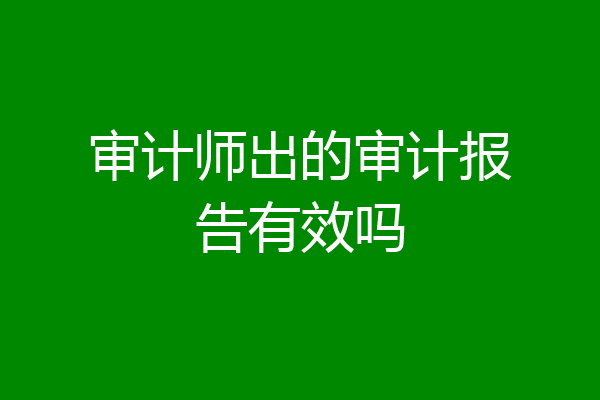 审计师出的审计报告有效吗