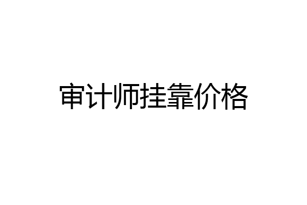 审计师挂靠价格