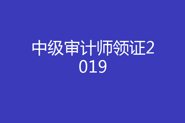 中级审计师领证2019