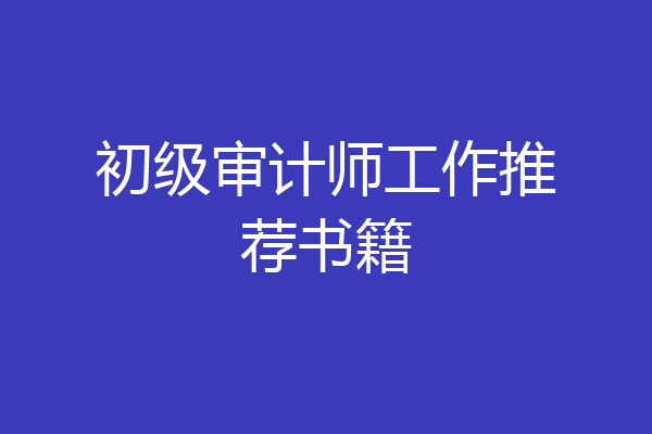 初级审计师工作推荐书籍