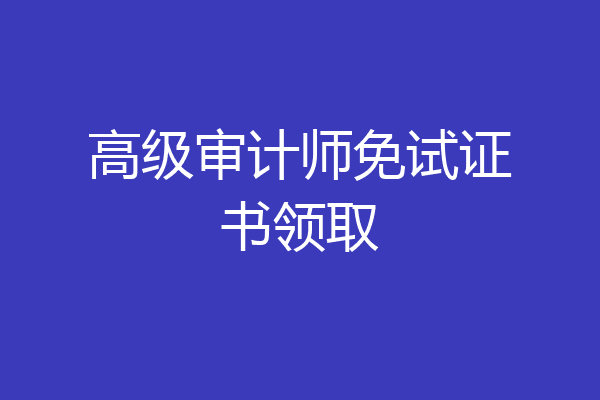 高级审计师免试证书领取