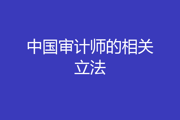 中国审计师的相关立法