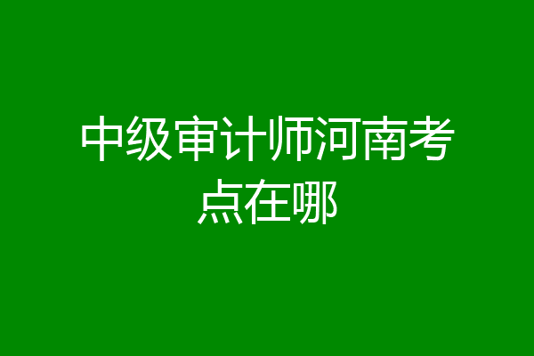 中级审计师河南考点在哪