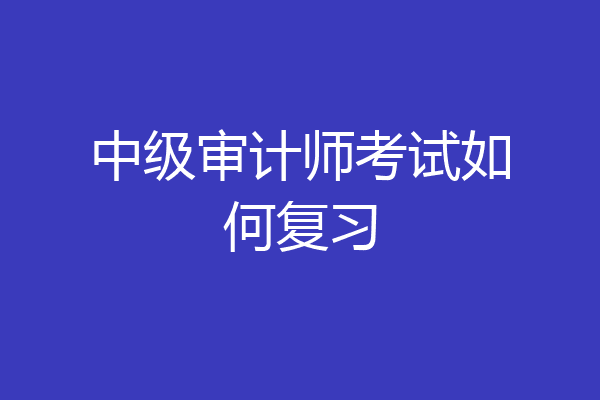 中级审计师考试如何复习