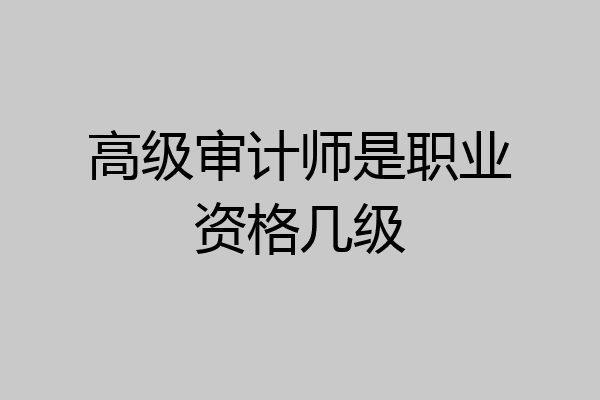 高级审计师是职业资格几级