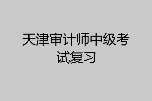 天津审计师中级考试复习