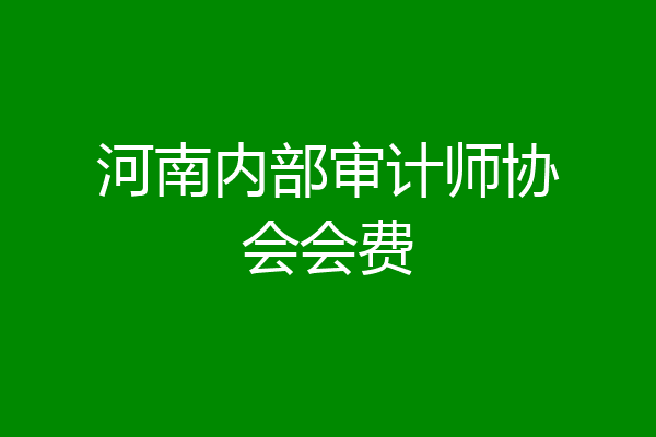 河南内部审计师协会会费