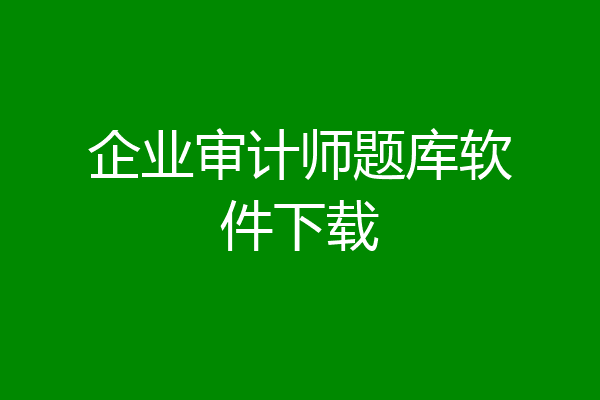 企业审计师题库软件下载
