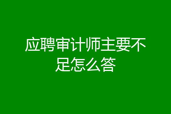 应聘审计师主要不足怎么答