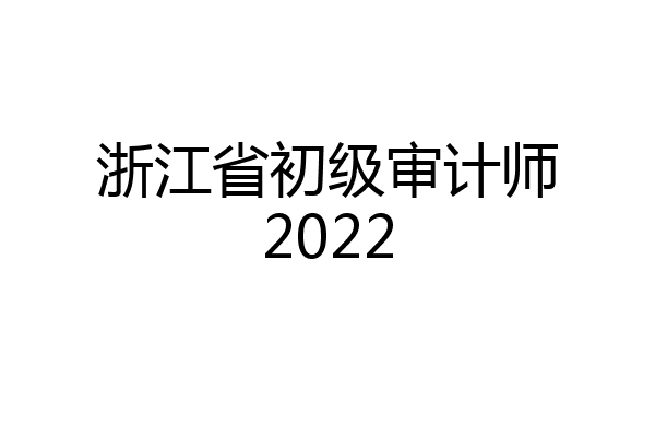 浙江省初级审计师2022