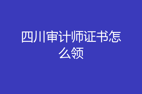 四川审计师证书怎么领