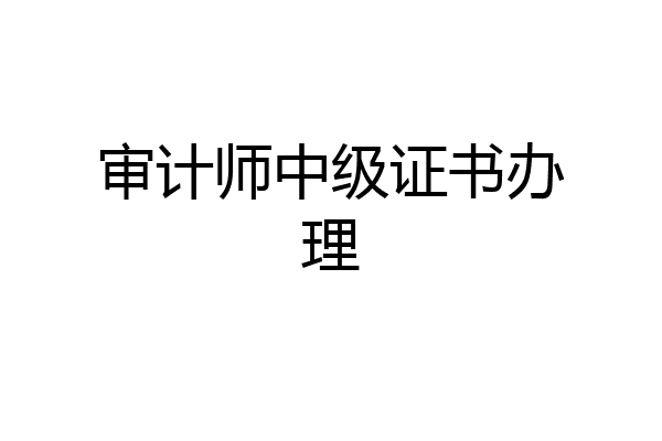 审计师中级证书办理