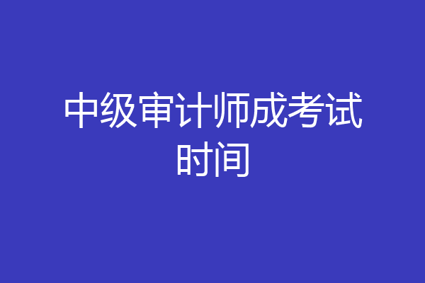中级审计师成考试时间