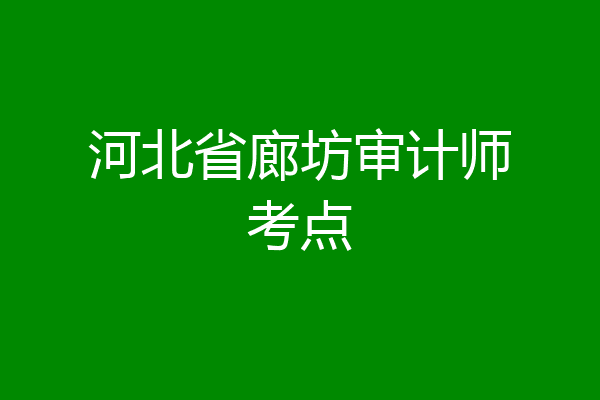 河北省廊坊审计师考点