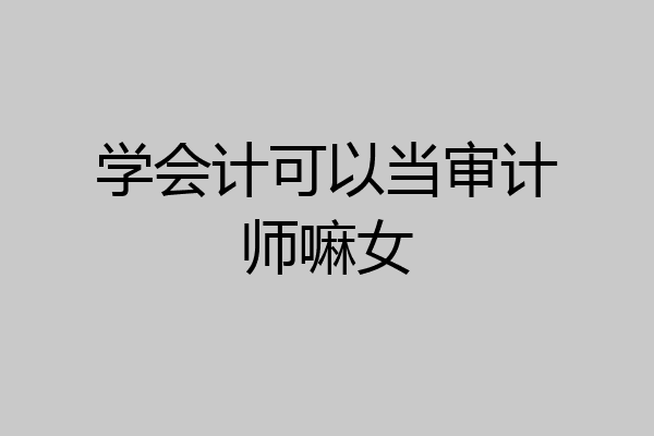 学会计可以当审计师嘛女