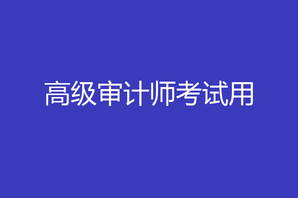 高级审计师考试用