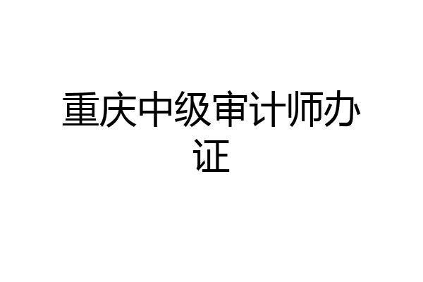 重庆中级审计师办证