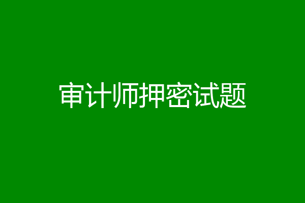 审计师押密试题