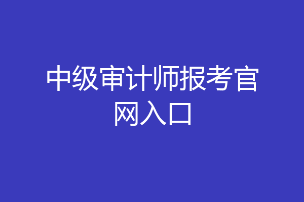 中级审计师报考官网入口