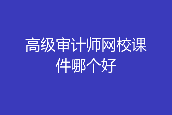高级审计师网校课件哪个好