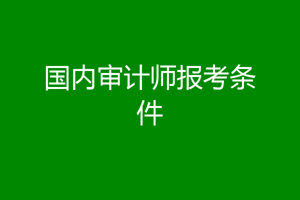 国内审计师报考条件