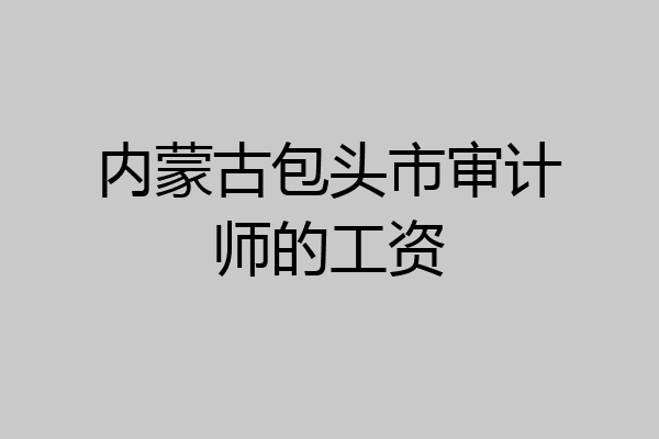 内蒙古包头市审计师的工资