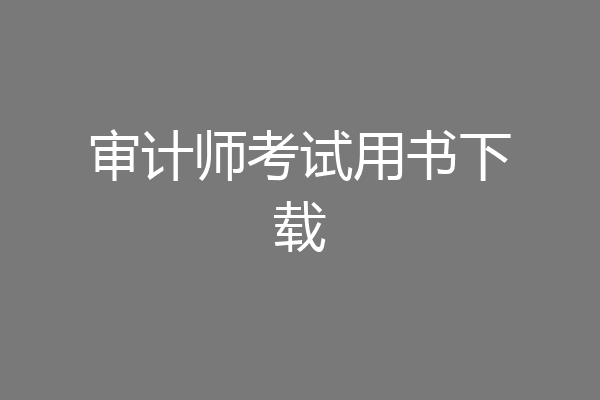 审计师考试用书下载
