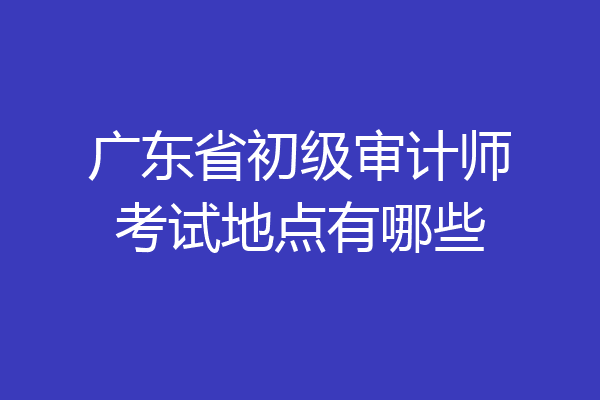 广东省初级审计师考试地点有哪些