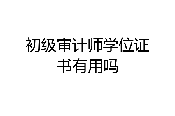 初级审计师学位证书有用吗