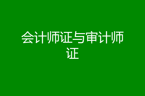 会计师证与审计师证