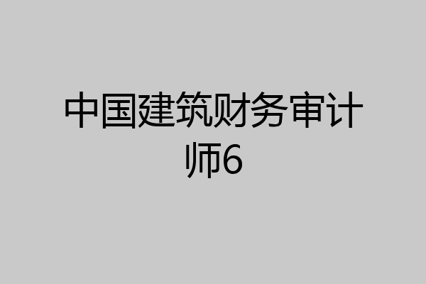 中国建筑财务审计师6