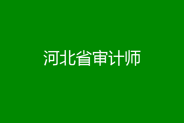 河北省审计师