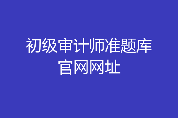 初级审计师准题库官网网址