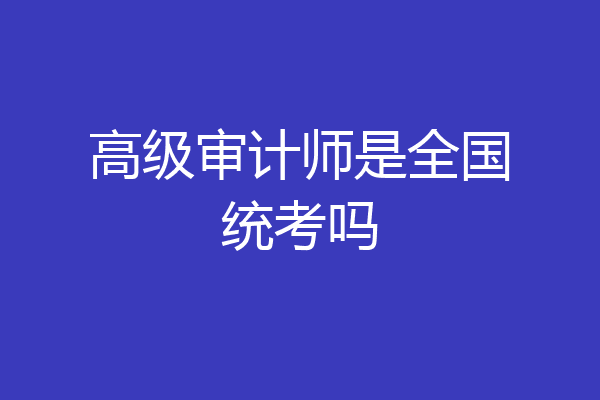 高级审计师是全国统考吗