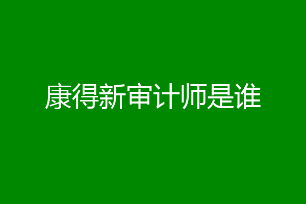 康得新审计师是谁