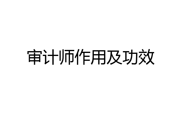 审计师作用及功效