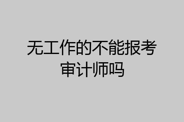 无工作的不能报考审计师吗